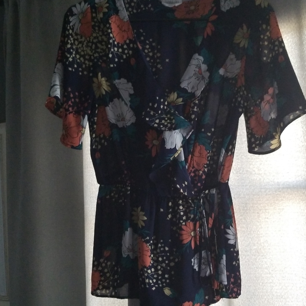 Blue flower blouse